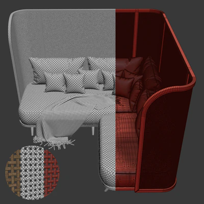 Corner garden sofa HLS high back / Rattan corner sofa — Ver 5