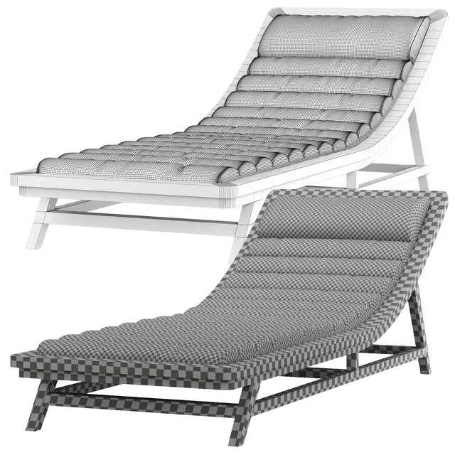 Wooden outdoor chaise lounge L15 / Деревянный шезлонг — Скачать