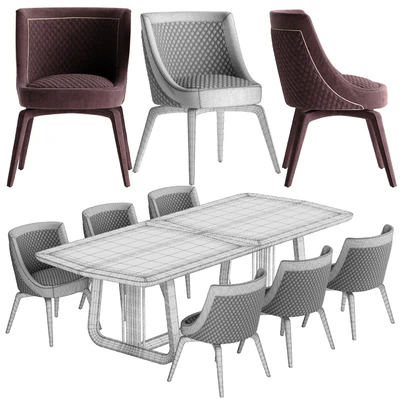 Vittoria Frigerio Perla chair Arquis table set — Ver 3