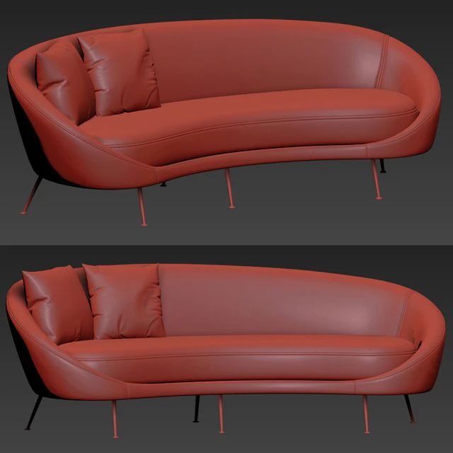 Italian Mid Century Modern Curved Sofa — Descargar