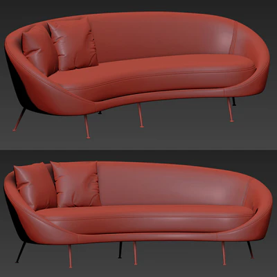 Italian Mid Century Modern Curved Sofa — Ver 2