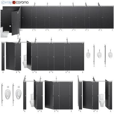 Sanitary partitions for public toilets FunderMax 3 — Ver 1