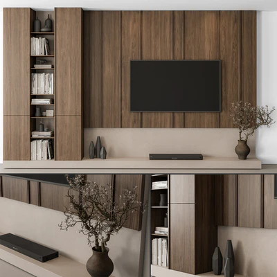 TV Wall Wooden - Set 110 — Ver 5