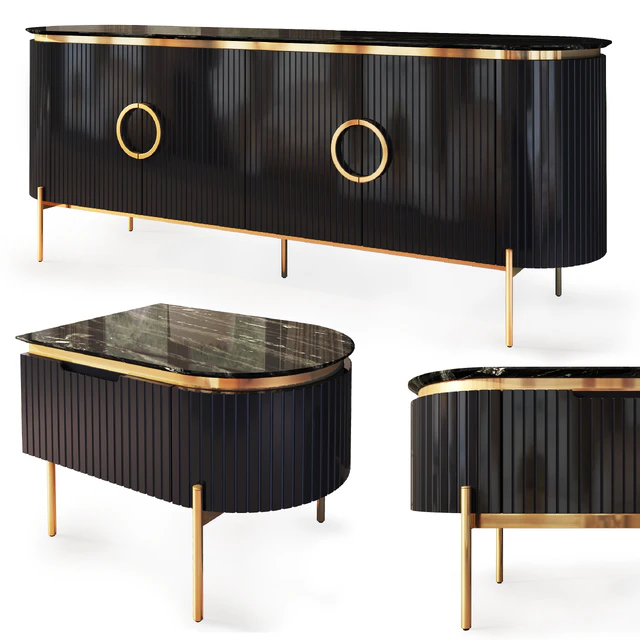Комод  и тумба прикроватная Tesla black. Nightstand, sideboard by Medusa Home — Скачать