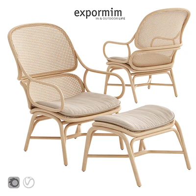 Expormim Frames Armchair with ottoman — Вид 1