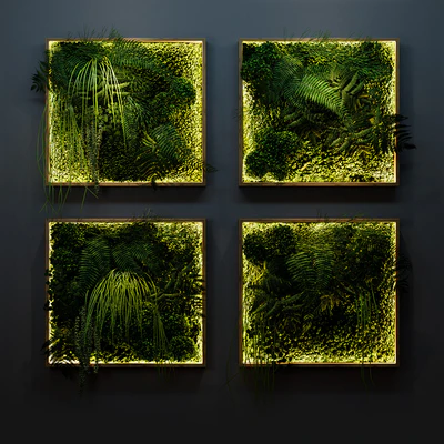 Set of moss and fern phyto modules — Ver 3