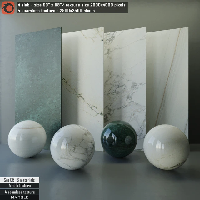 Marble slab & Seamless texture Set 05 — Скачать