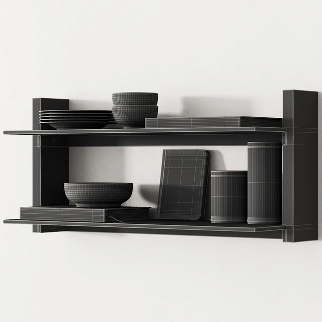 162 kitchen decor set accessories 05 dishes and books 01 — Скачать