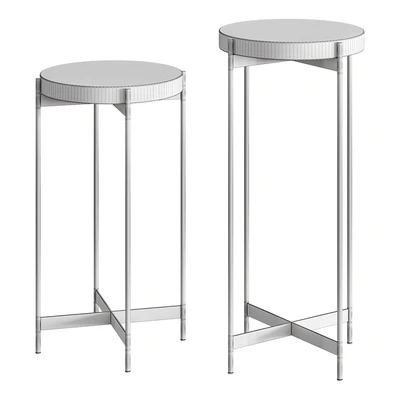 CB2 Block Marble Pedestal Tables — Ver 2