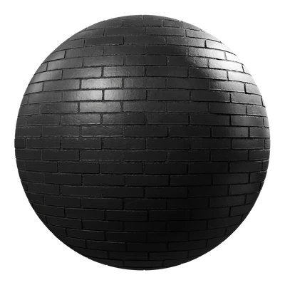 glossy painted running bond bond brick wall texture black — скачать