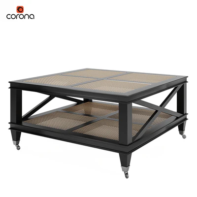 Jacqueline Wicker Shelves Coffee Table Артикул 17.370 — скачать
