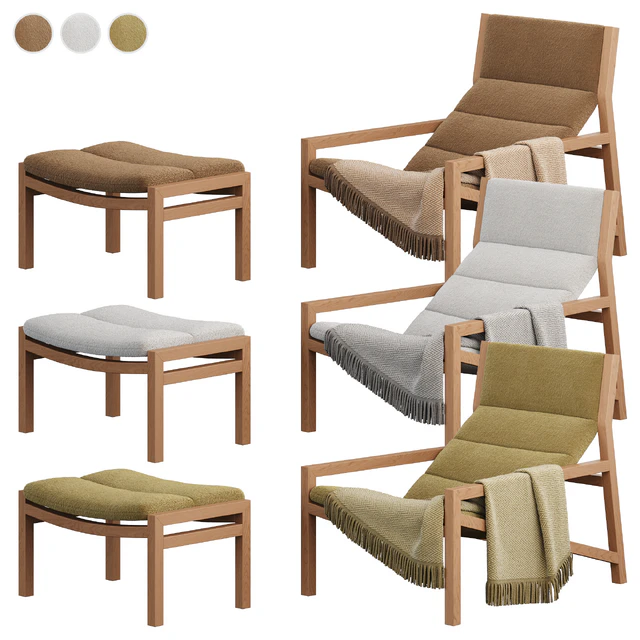 Jardan Lake Armchair with ottoman — Descargar