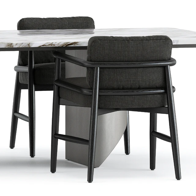 Teresina chair by Meridiani and Wedge Table by Minotti — Скачать