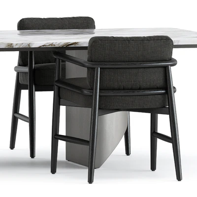 Teresina chair by Meridiani and Wedge Table by Minotti — Вид 5