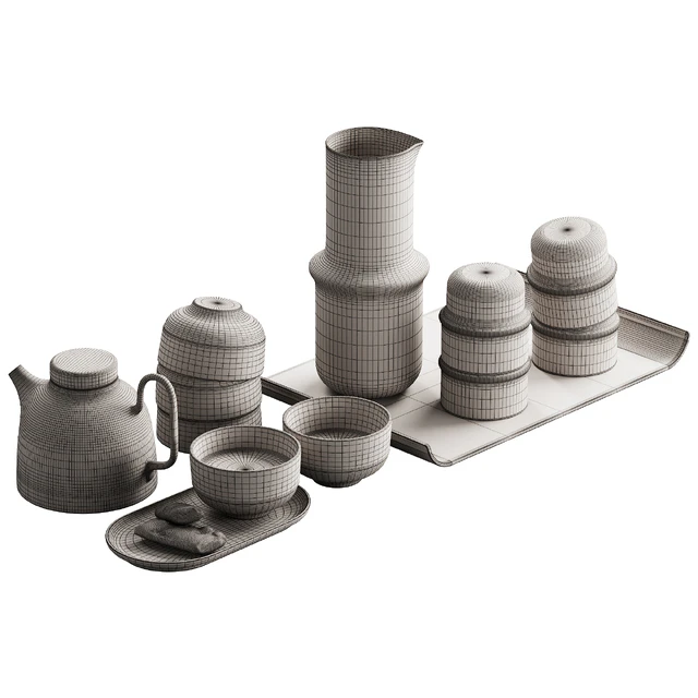 405 eat and drinks decor set 05 tea with cookies and water — Descargar