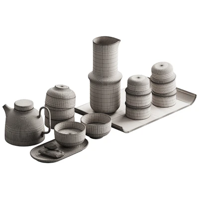 405 eat and drinks decor set 05 tea with cookies and water — Ver 6