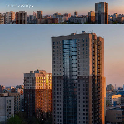 Panorama of Novosibirsk from the center in the morning. 30k — Ver 1