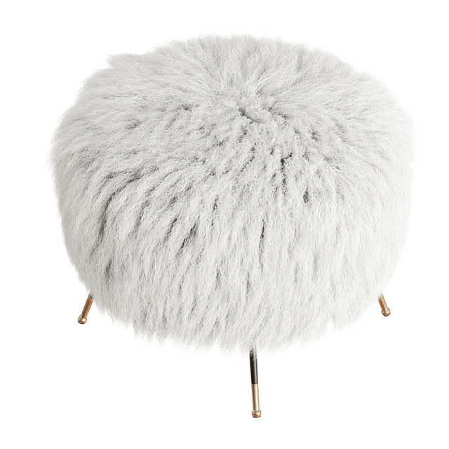 Mongolian Goat Fur Italian Footstool 2 — Скачать