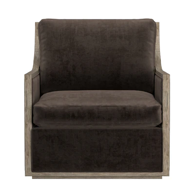 FRENCH CONTEMPORARY SLOPE ARM SWIVEL CHAIR — Ver 7