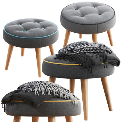 Belham Living Milo Mid-Century Modern Ottoman — Вид 1