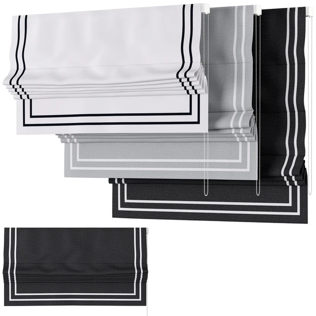 Roman Curtains 153 | Linen Blend Flat Roman Shades | Double Ribbon — Скачать