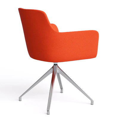 Office chair City by Quadrifoglio, fabric with metal curly legs — Ver 7