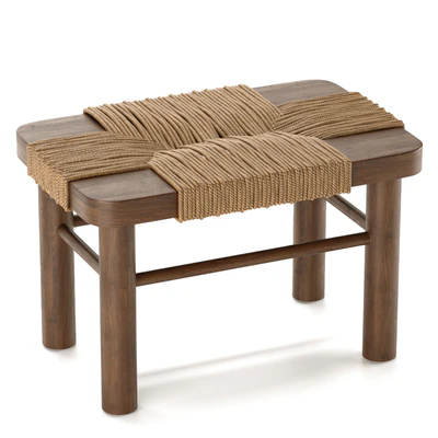 Mahogany Woden Rope Stool — Вид 1