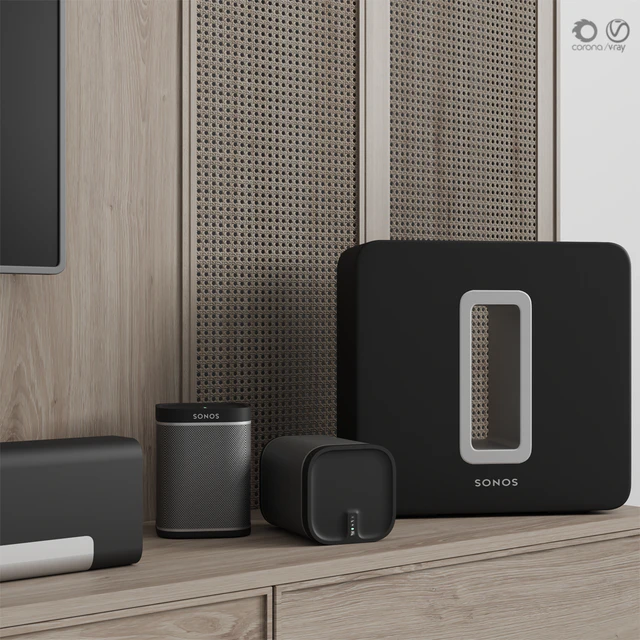 TV Consol " Wood Grid " — Скачать