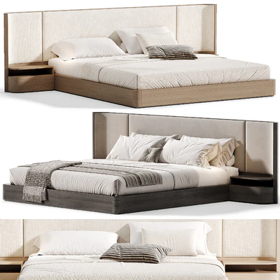 Gianna Natural Walnut Wood King Bed Frame — Ver 7