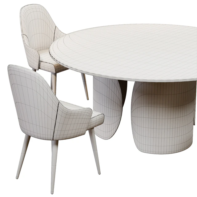 Ludwig chair and table Petalo 72 round by Reflex — Descargar