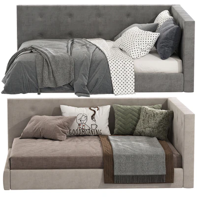 Cushy Upholstered Platform Corner Bed — Ver 7