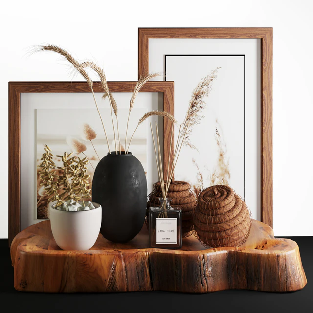 Natural Wood and Wheat decorative — Descargar