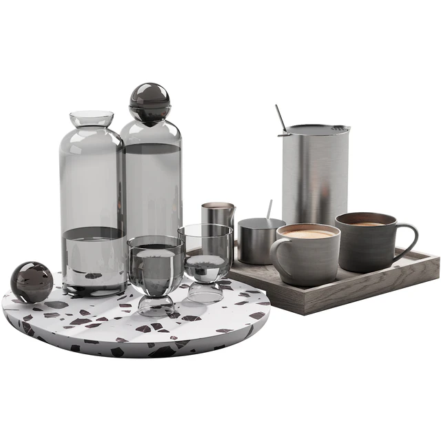 128 eat and drinks decor set 02 coffee and water kit 02 — Скачать