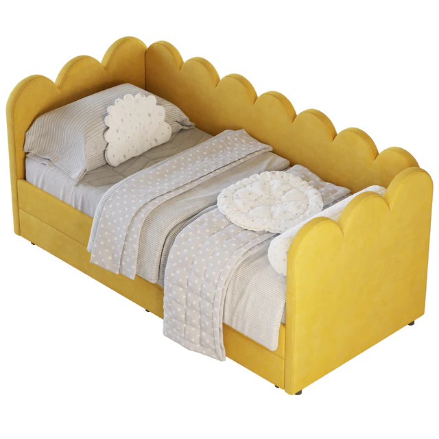 Children's bed Tabby 90 Velvet Yellow — Descargar
