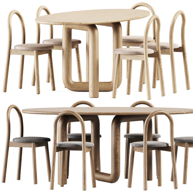 Oval Mono Table by Objects & Ideas and Bobby Upholstered Chair by DesignByThem — Download