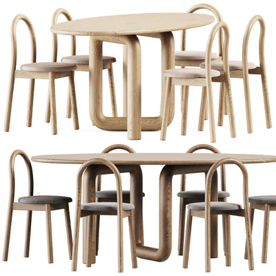 Oval Mono Table by Objects & Ideas and Bobby Upholstered Chair by DesignByThem — download