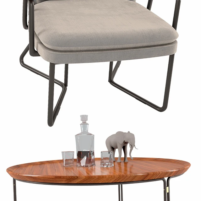 Chillax armchair & Coffee table QT — Descargar