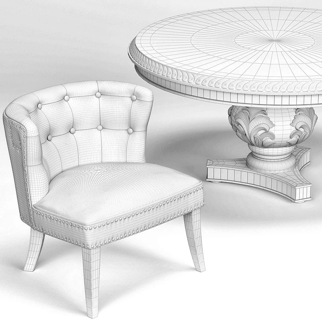 Lone Saphire Barrel Chair, San Telmo Dining Table — Скачать