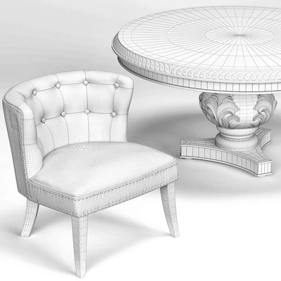 Lone Saphire Barrel Chair, San Telmo Dining Table — Вид 3