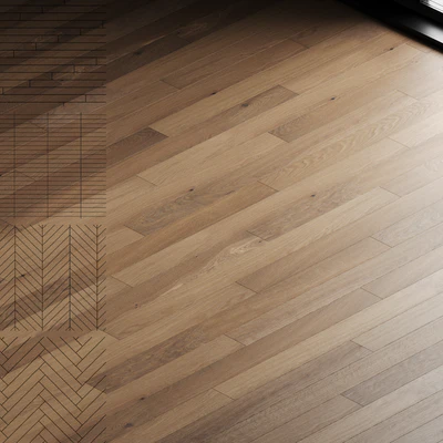 Oak parquet board 09 (wood floor set) — Ver 1