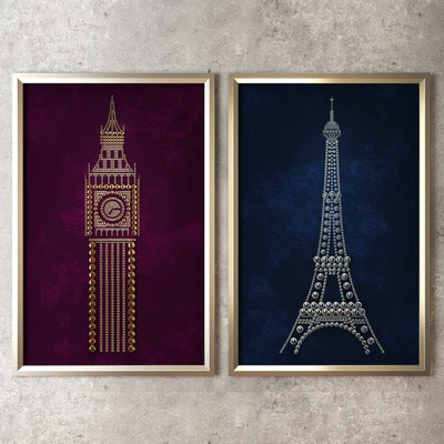 Panel Eiffel Tower and Big Ben — Ver 1