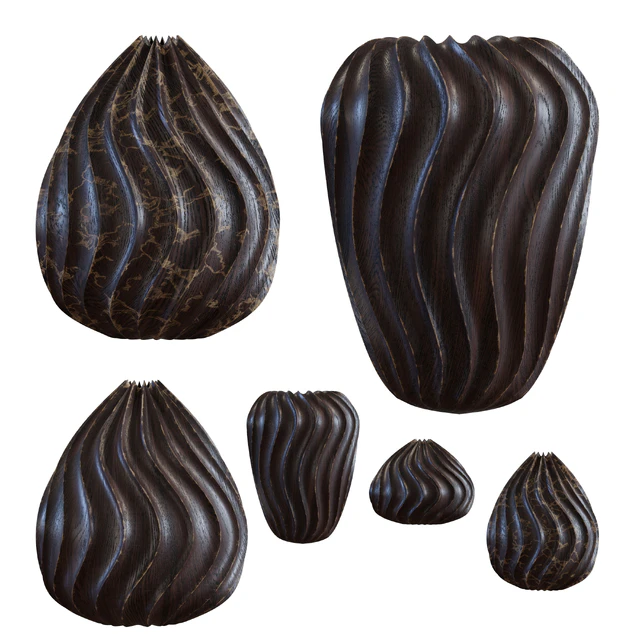 Accessories - Wooden Vases — Descargar