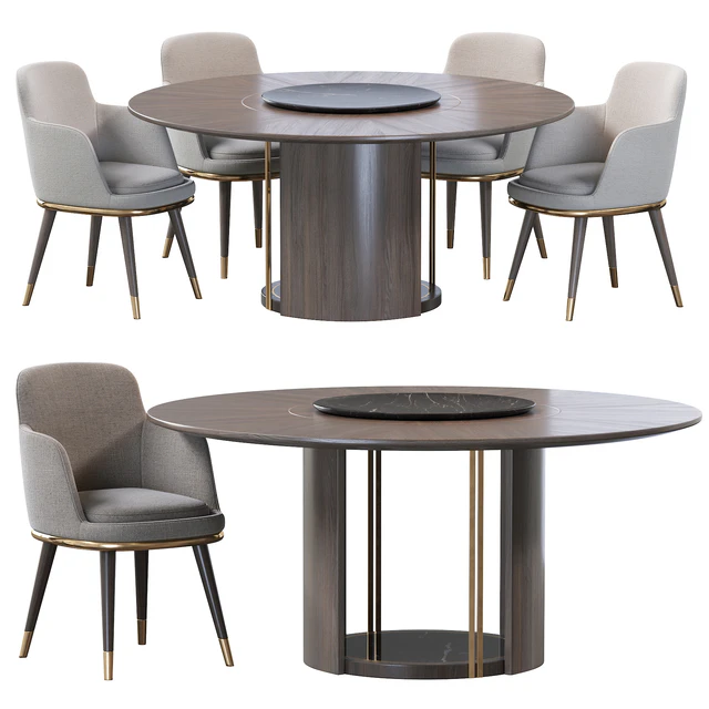 Sendai Round Dining Table and Misool Dining Chair — Скачать