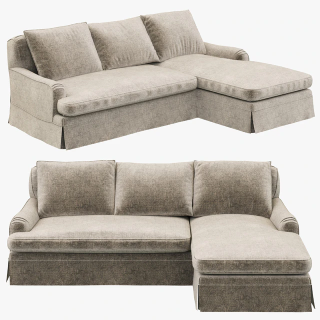 Restoration Hardware Belgian Classic Roll Arm Slipcovered Right-Arm Chaise Sectional — Descargar