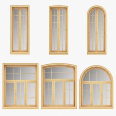 A set of windows from the array of panoramic, arched — Ver 3