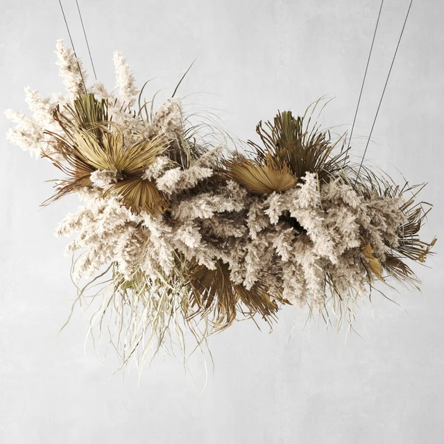 Pendant decor of Pampas grass and dried palm leaves — Descargar