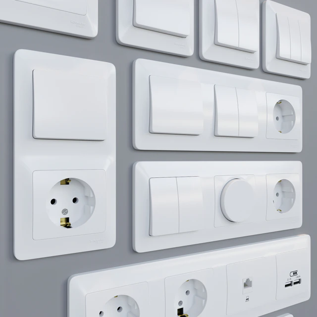 Sockets and switchers Schneider Electric Glossa | White — Descargar
