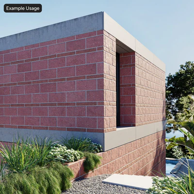 running split face concrete block wall texture red — View 5