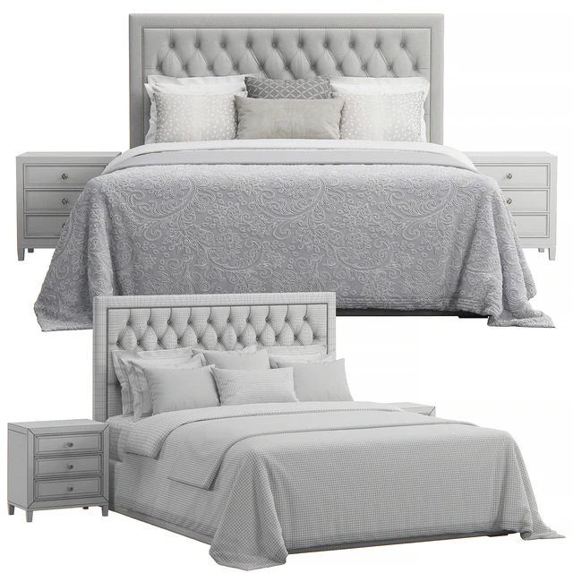 Osborne Fabric King Sized Tufted Headboard Bed — Descargar