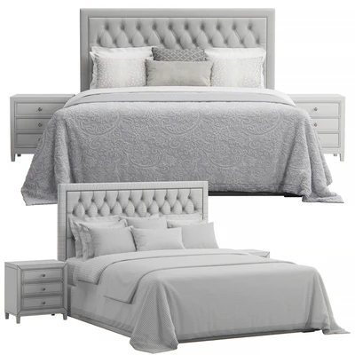 Osborne Fabric King Sized Tufted Headboard Bed — Ver 4